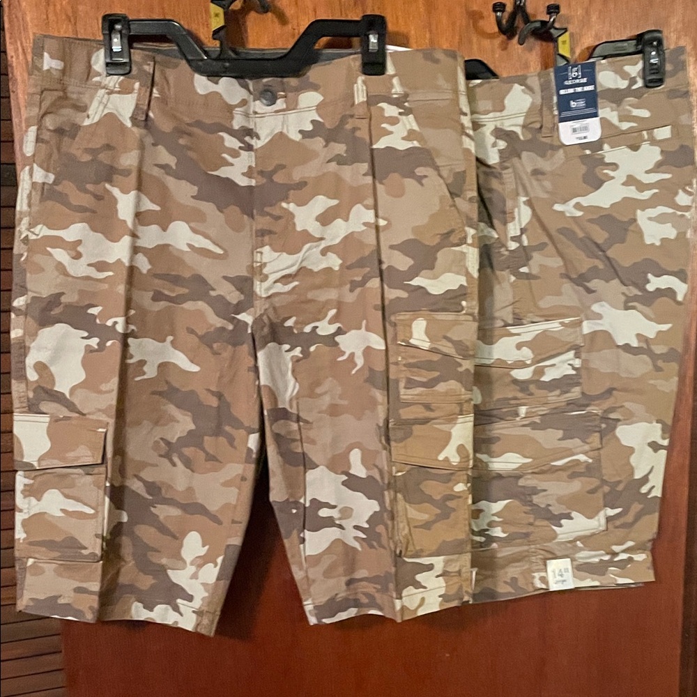 George 2pairs Men's Brown Camouflage Cargo Shorts
